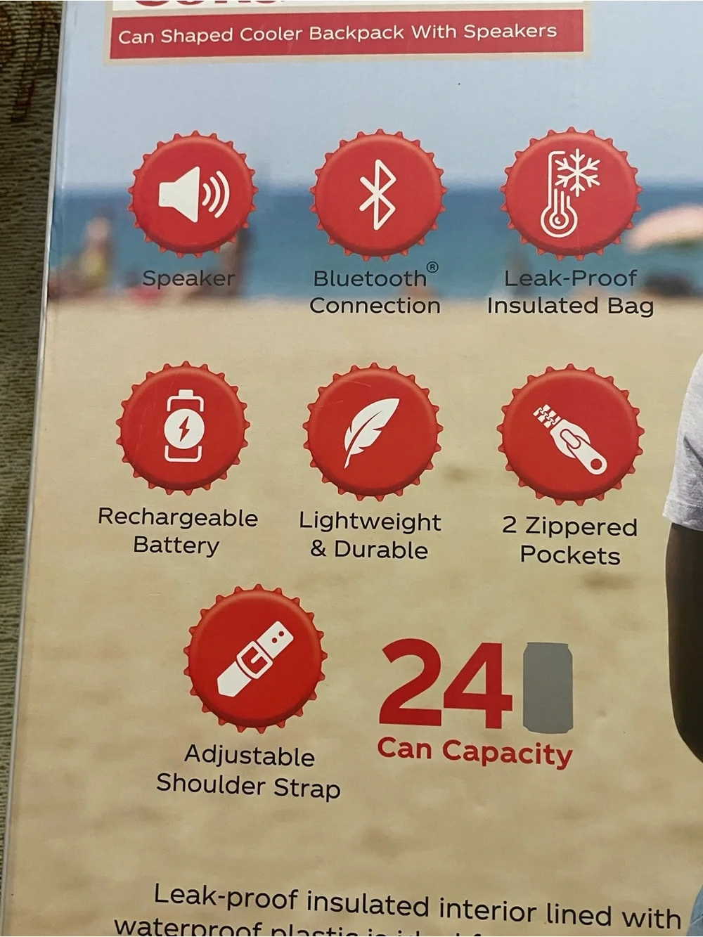 Coca-Cola Diet Coke Can Shaped Cooler Backpack w/ Speakers 24 Can Capacity NEW